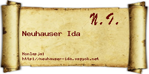 Neuhauser Ida névjegykártya